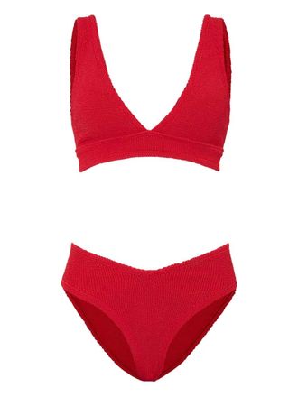 Hunza G Angel textured-finish bikini set