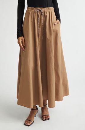 Staud Eden Recycled Nylon Maxi Skirt in Desert at Nordstrom, Size X-Small