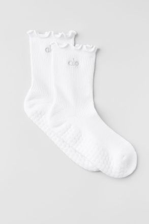 Alo | Lettuce Edge Grip Socks in White, Size: Medium/Large