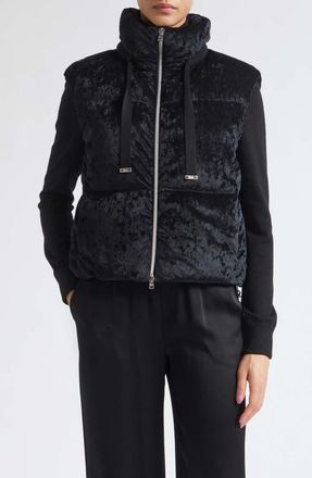 Herno Velvet Down Puffer Vest in 9300 Nero at Nordstrom, Size 42