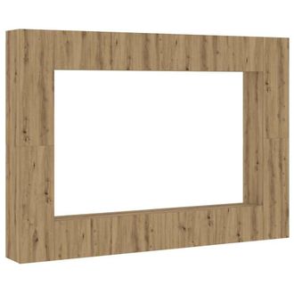 Berkfield Home Wall Mounted TV cabinets 8 pcs Artisan Oak Engineered Wood in Brown