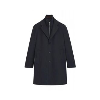 HUGO BOSS Heren, Mantels, Blauw, Maat: 4XL Wol