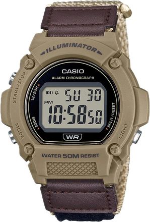 Casio Mens Classic Digital Brown Watch with Clear Dial - W-219HB-5AVCF