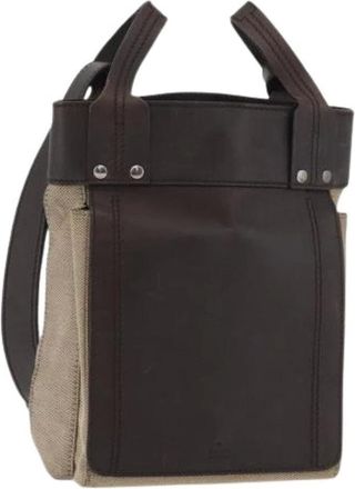 Gucci Pre-owned Cross Body Bags, female, Beige, Size: ONE SIZE Pre-owned Vintage Canvas Shoulder Bag
