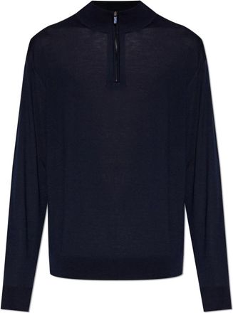 Paul & Shark Superfijne Merinowol Half-Zip Trui - Heren - V-hals truien - Blauw - 2XL - Wol - Truien & Vesten