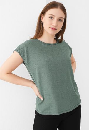 Only ONLCLAUDIA S/S GLITTER STRIPE TOP JRS