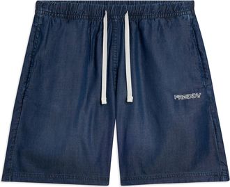 Freddy Pantaloni Corti in Chambray con Coulisse in Contrasto