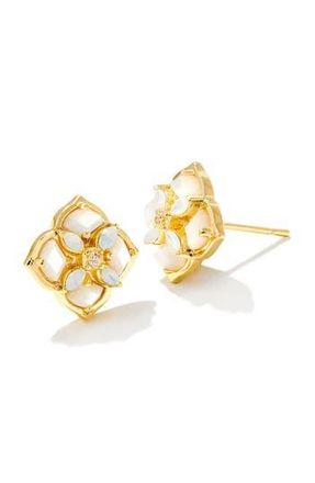 Kendra Scott Dira Stone Cluster Stud Earrings in Gold Ivory Mix at Nordstrom Rack