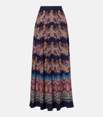 【送料&関税込】Etro Long Skirt Etro Paisley pattern silk blend long skirt - Women