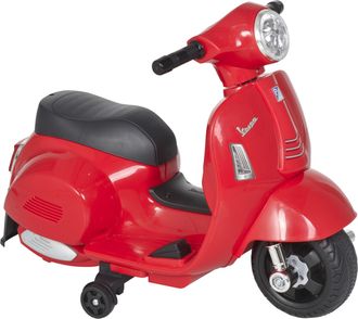OEM Moto El&eacute;ctrica Vespa Para Ni&ntilde;os De 18-36 Meses Moto De Bater&iacute;a 6v Con Faro Bocina Y 4 Ruedas Motocicleta Infantil Con Licencia 66,5x38x52 Cm Rojo