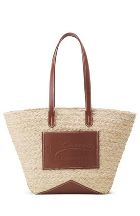 Lanvin CATCH BY LANVIN MEDIUM BASKET BAG in Ecru/cognac at Nordstrom