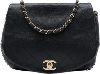 Chanel Pre-owned Flap Bag - Dames - Vintage Schoudertas - Zwart - ONE Size - Leer - Vintage