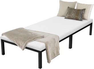 ML Design Ml-design - Cama De Estructura Metalica Negra 90x200 Cm Sobre Marco De Acero Inoxidable Con Colch&oacute;n De Espuma Fr&iacute;a 10cm De Altura Con Certificaci&oacute;n Oe