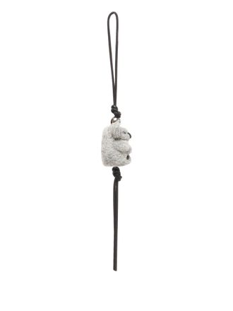 Loewe koala-felt keyring - women - CALFSKIN/Wool - One Size - Grey