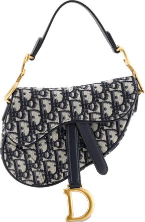 Dior Saddle Handbag Oblique Canvas Mini shoulder bag - Blu