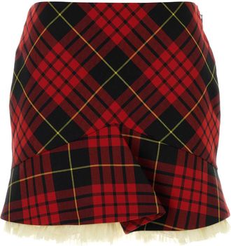 Alexander McQueen Alexander Mcqueen Embroidered Polyester Blend Mini Skirt