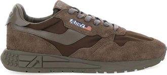 Autry Sneakers Reelwind con applicazione in pelle scamosciata - Marrone