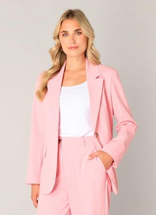 Base Level Jackenblazer BASE LEVEL Yella, Damen, Gr. 36, soft pink, Web, Obermaterial: 80% Polyester, 16% Viskose, 4% Elasthan, unifarben, normal h&uuml;ftbedeckend, 