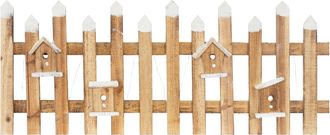 ECD Germany Ecd Germany - Valla Decorativa Navidad Con Led, Blanco C&aacute;lido 98x39 Cm, Marr&oacute;n, Funci&oacute;n Con Pilas, Temporizador, Mini Cercado De Piquete, Aspecto De M