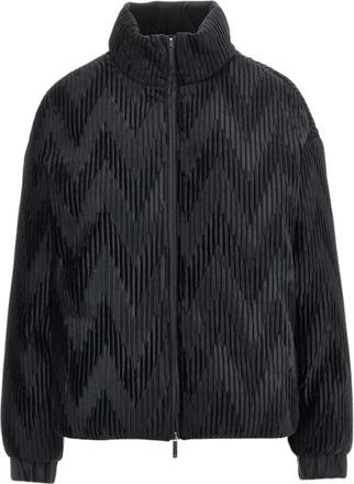 Emporio Armani Geplooid satijnen donsjack - Dames - Jassen - Zwart - Maat: S Satijn