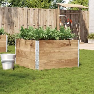 Berkfield Home Garden Planter 100x100 cm Solid Wood Pine in Brown