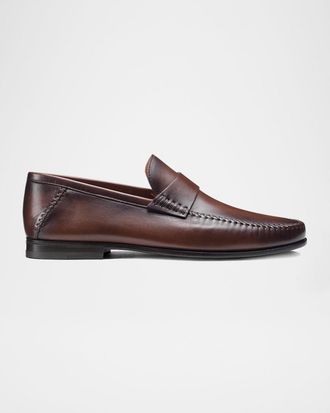 Santoni Men & apos;s Paine Whipstitched Leather Loafers