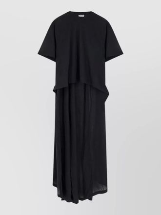 Balenciaga longline layered jersey top round neck