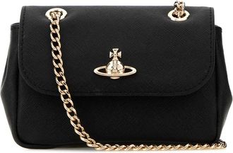 Vivienne Westwood Black Leather Small Purse Shoulder Bag