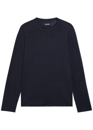 Labo.art Long Sleeve Linen-blend T-shirt - Navy - 2 (XS)