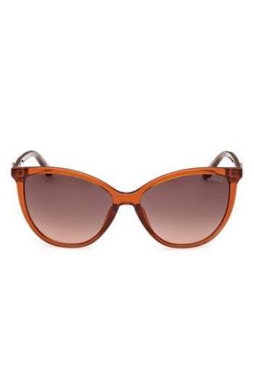 Guess Cat Eye Sunglasses in Orange/Other /Gradient Brown at Nordstrom Rack