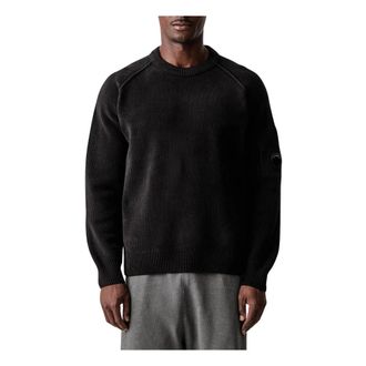 C.P. Company C.p. Company, Hoodies & sweatvesten, Heren, Zwart, XL, Katoen, Crewneck Lens Sweater