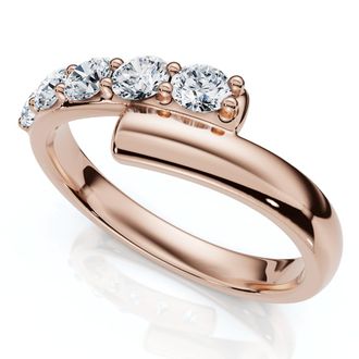 Pompeii3 Bypass 3/8Ct Diamond Fashion Anniversary Ring 14k Gold Lab Grown