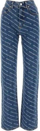 Alexander Wang Stijlvolle bedrukte denim jeans - Dames - Regular Fit Jeans - Blauw - W27 - Denim - Jeans