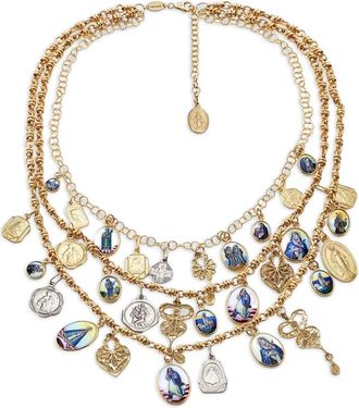 Dolce & Gabbana 18K gold Sicily necklace - women - 18kt White Gold/18kt Yellow Gold - One Size