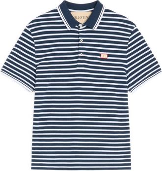 Valentino V Logo Signature Piquet Cotton Polo Shirt