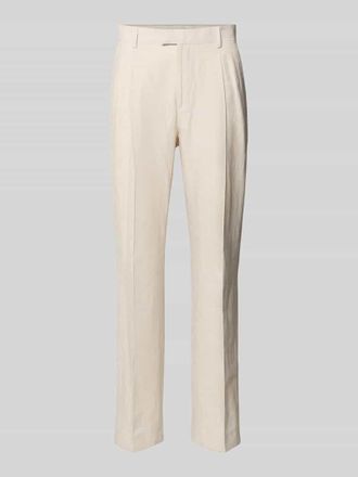 Mc Neal Anzughose aus Leinen-Mix mit B&uuml;gelfalten in Beige, Gr&ouml;&szlig;e 102