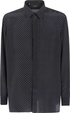 Tom Ford Shirt Fluid Fit Geometric Print Crepe De Chine