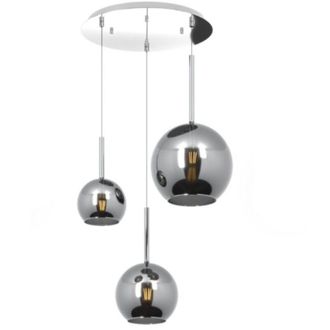Top-Light Sosp. cromo tonda 3 luci vetri (1 GRANDE+1 MEDIO+1 piccolo) tutti cromo 1155CR-S3 tmix-cr