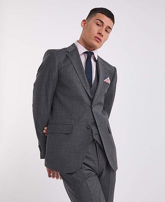 William Hunt Savile Row Textured Suit Jacket Short