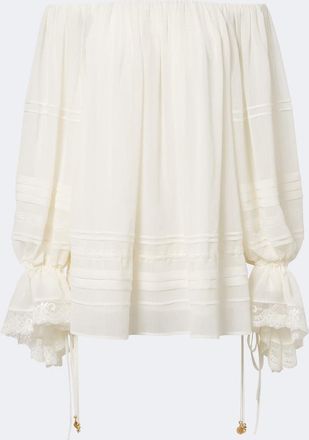 Xu Zhi Lace-trimmed off-shoulder top