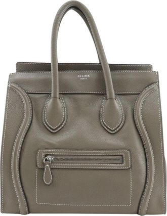 Celine Luggage Grey Leather Handbag (Pre-Owned)