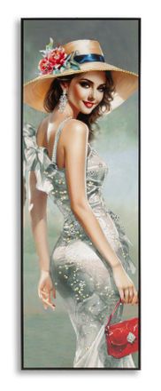 Mauro Ferretti Cuadro Lacado Sobre Lienzo Elegant Con Marco -a- Cm 52x4,5x152