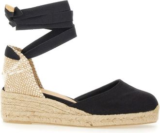 Castaner Black Lace-up Wedges