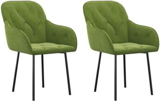 vidaXL Vidaxl - Sillas De Comedor 2 Unidades Terciopelo Verde Claro