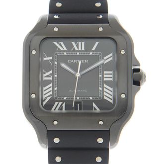 Cartier Pre-owned Cartier Santos Black Dial Mens Watch WSSA0039