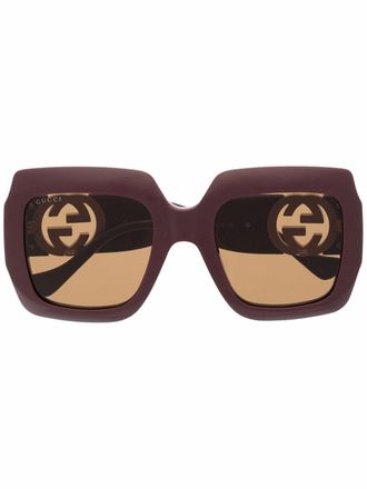 Gucci square frame sunglasses - women - Acetate - 54 - Purple