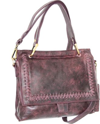 Nino Bossi Aviator Leather Satchel w/ Strap in Red