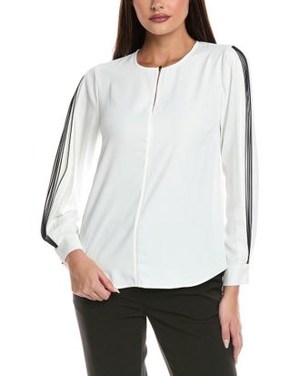Elie Tahari Ellis Contrast Blouse