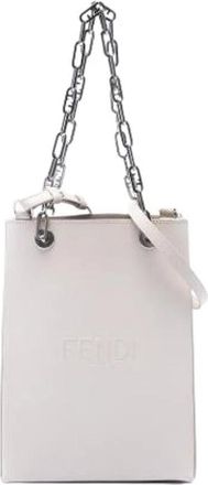 Fendi Pre-owned Vintage Satchel - Dames - Vintage Shopper - Wit - ONE Size - Leer - Vintage