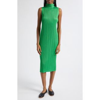Pleats Please Issey Miyake Monthly Colors April Pleated Midi Dress in Green at Nordstrom, Size 2